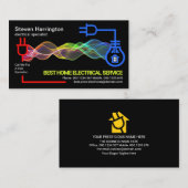 Elektrische stroomkring met kleurrijke elektrische visitekaartje (Voorkant / Achterkant)