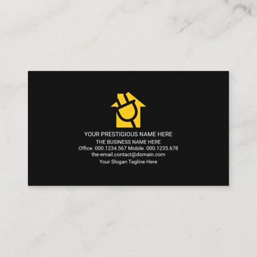 Elektrische stroomkring met kleurrijke elektrische visitekaartje (Achterkant)