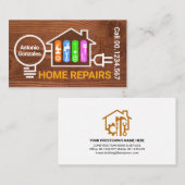 Elektrische stroomkring Timber Home Bulb Visitekaartje (Voorkant / Achterkant)