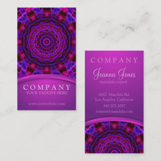 Elektrische stroommandala visitekaartje (Voorkant / Achterkant)