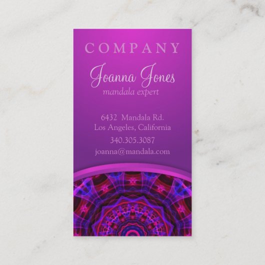 Elektrische stroommandala visitekaartje (Achterkant)