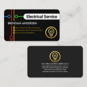 Elektrische symbolen bedrading gloeilamp visitekaartje (Voorkant / Achterkant)