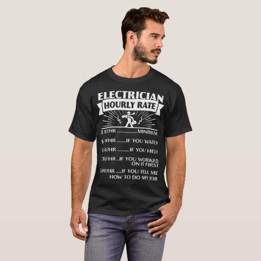 Elektrische T-shirts op uurbasis (Voorkant volledig)