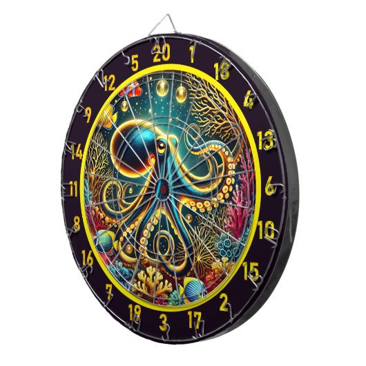 Elektrische tentakels Octopus Dartboard Dartbord (Voorkant Rechts)
