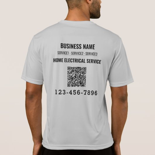 Elektrische thuisdienst QR-code Logo, aangepast we T-shirt (Achterkant)