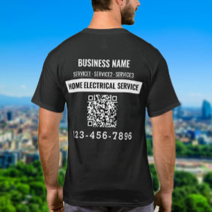 Elektrische thuisdienst QR-code Logo, aangepast we T-shirt