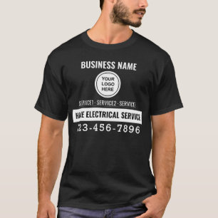 Elektrische thuisdienst QR-code Logo aangepast wer T-shirt