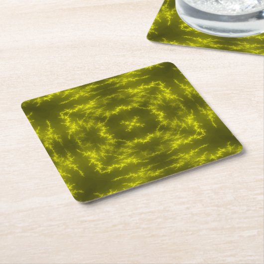 Elektrische Thunder Bolts met gloeiende neon Kartonnen Onderzetters (Schuin)