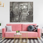 Elektrische toestellen voor de klokkentoren canvas afdruk (Insitu (Woonkamer))