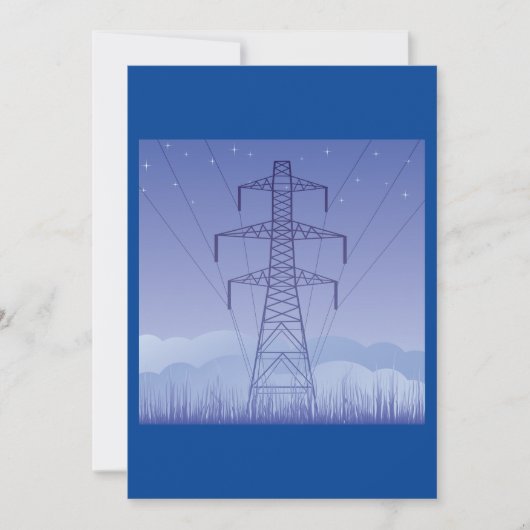 Elektrische Transmissietoren bij Night Sky Kaart (Voorkant)