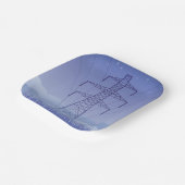 Elektrische Transmissietoren bij Night Sky Papieren Bordje (Gebogen)