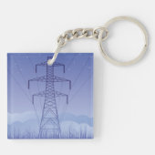 Elektrische Transmissietoren bij Night Sky Sleutelhanger (Achterkant)