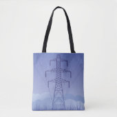 Elektrische Transmissietoren bij Night Sky Tote Bag (Voorkant)