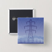 Elektrische Transmissietoren bij Night Sky Vierkante Button 5,1 Cm (Voorkant /achterkant)