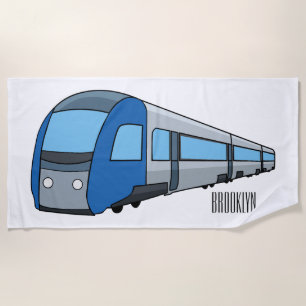 Elektrische trein cartoon illustratie  strandlaken