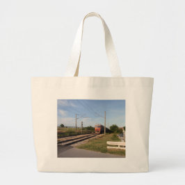 Elektrische trein grote tote bag