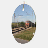 Elektrische trein keramisch ornament (Links)
