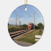 Elektrische trein keramisch ornament (Links)
