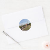 Elektrische trein ronde sticker (Envelop)