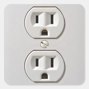 Elektrische uitlaat vierkante sticker