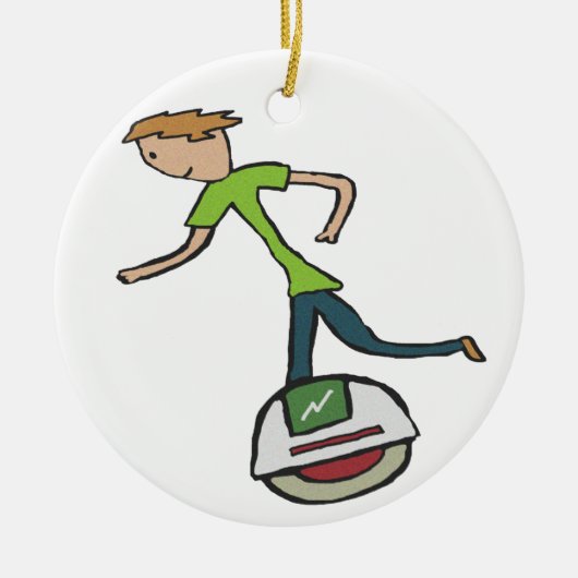 Elektrische Unicycle EUC Keramisch Ornament (Voorkant)