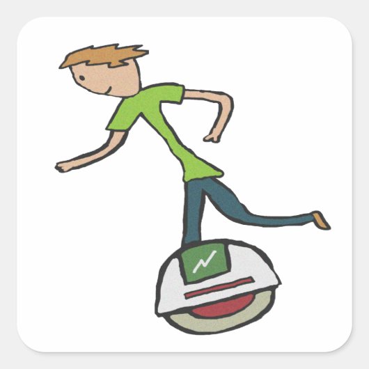 Elektrische Unicycle EUC Vierkante Sticker (Voorkant)