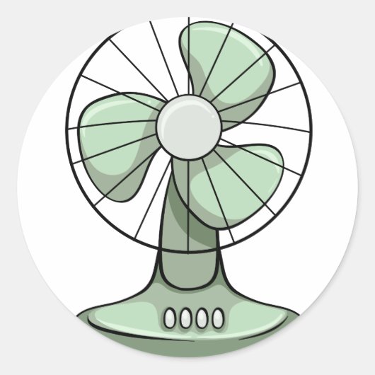 Elektrische ventilator ronde sticker (Voorkant)
