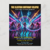 Elektrische Verjaardag Neon Glow Feest Briefkaart (Voorkant)