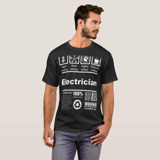 Elektrische voedingsfeiten voor elektriciens t-shirt (Voorkant volledig)