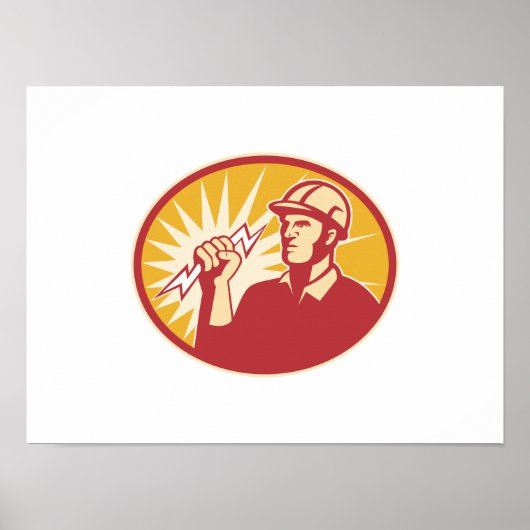 Elektrische voedingskabelbaan Lightning Bolt Poster (Voorkant)