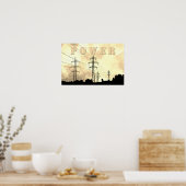 Elektrische voedingstowers en -buizen poster (Keuken)