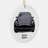 Elektrische Voertuig SUV Grijs Hand getrokken Sche Keramisch Ornament (Rechts)