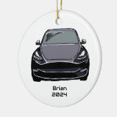 Elektrische Voertuig SUV Grijs Hand getrokken Sche Keramisch Ornament (Links)