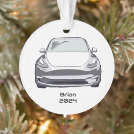 Elektrische voertuig SUV Witte Hand getrokken Sche Ornament