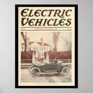 Elektrische voertuigen Motorauto's afdrukken Poster
