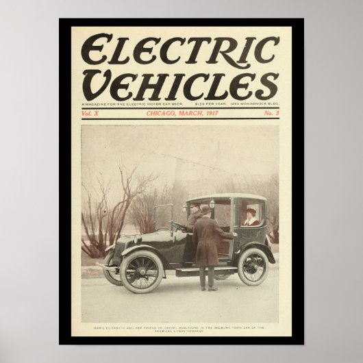 Elektrische voertuigen Motorauto's  afdrukken Poster (Voorkant)