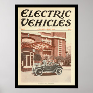 Elektrische voertuigen Motorauto's  afdrukken Poster