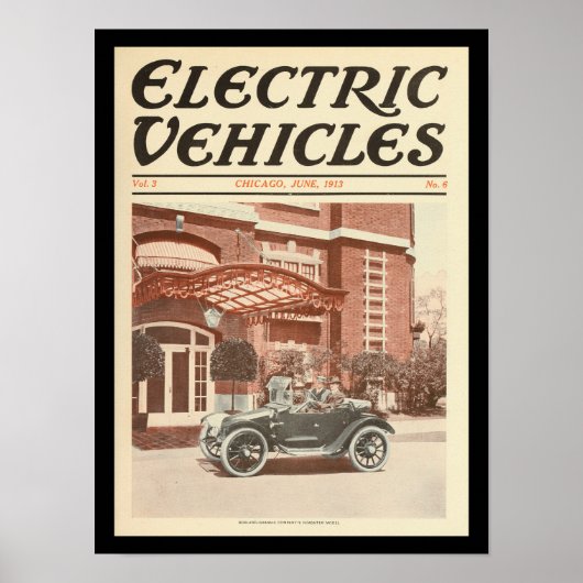 Elektrische voertuigen Motorauto's  afdrukken Poster (Voorkant)