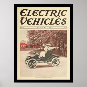 Elektrische voertuigen Motorauto's  afdrukken Poster