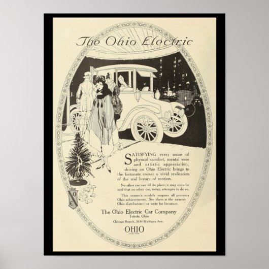 Elektrische voertuigen Motorauto's  afdrukken Poster (Voorkant)