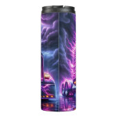 Elektrische Vrachtwagen Bliksem Storm Paarse Thermosbeker (Achterkant)