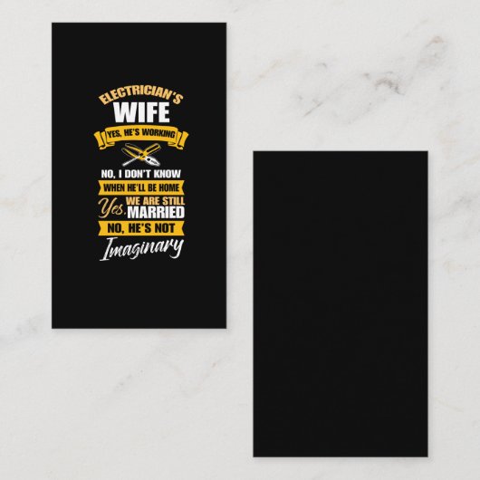 Elektrische vrouw Funny Married Vriendin denkbeeld Visitekaartje (Voorkant / Achterkant)