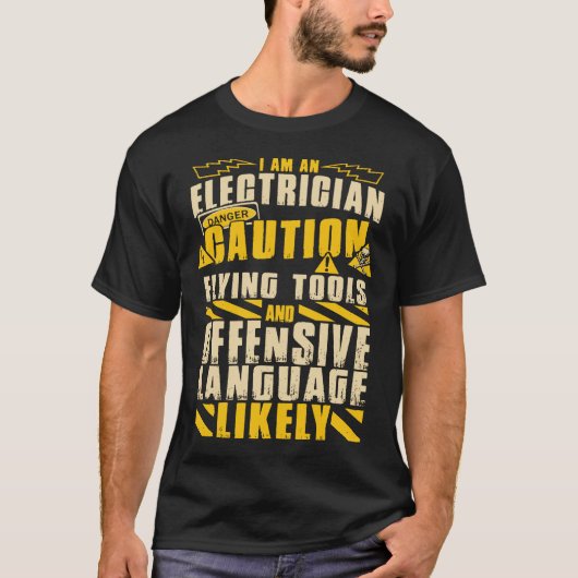 Elektrische waarschuwing t-shirt (Voorkant)