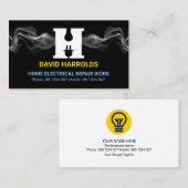 Elektrische Wave Letter-H-elektricien Visitekaartje (Voorkant / Achterkant)