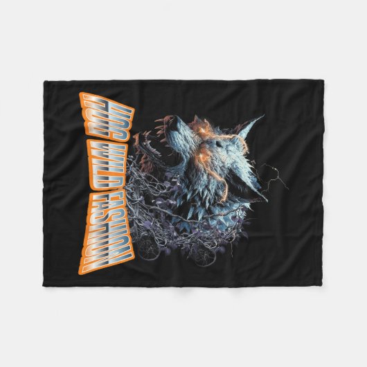Elektrische Wolf Chaos Animal Rage Energy Fleece Deken (Voorkant (Horizontaal))