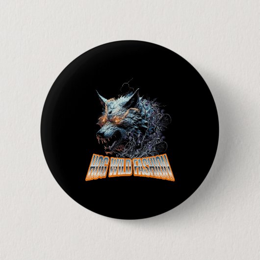 Elektrische Wolf Chaos Animal Rage Energy Ronde Button 5,7 Cm (Voorkant)
