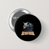 Elektrische Wolf Chaos Animal Rage Energy Ronde Button 5,7 Cm (Voorkant /achterkant)