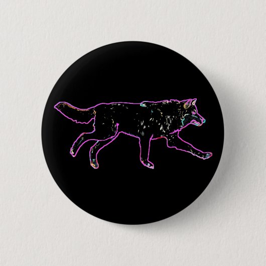 Elektrische wolf ronde button 5,7 cm (Voorkant)