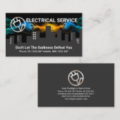 Elektrische wolkenbliksem over het gebouw Silhouet Visitekaartje (Voorkant / Achterkant)