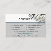 elektrische woningverbeteringsdiensten visitekaartje (Achterkant)